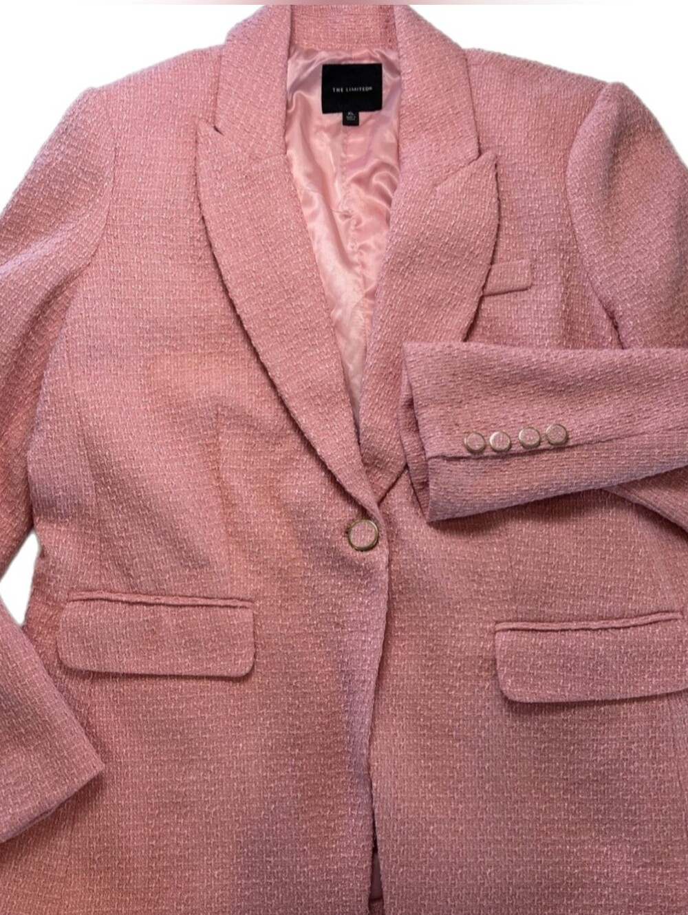 The LIMITED Pink Textured Tweed Blazer - Size: 20 - Like New